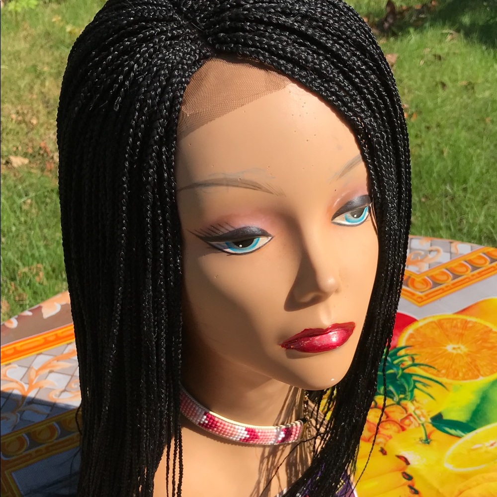 Micro box braid wig on a closure. Length 20 inch